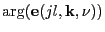 $ \arg(\mathbf{e}(jl,\mathbf{k},\nu))$